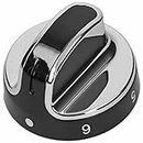 Spares2go Hob Control Switch Knob Compatible with Stoves Fits New World Oven Cooker 444442687 (Black/Silver)