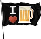 I Love Beer Flag Single Printed Welcome Party Flag Home Garden Yard Outdoor Decorative 3 X 5 Ft Large Flag