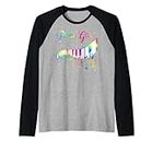 Funny Piano Players Art For Girls Musical Instrument Piano Manche Raglan
