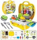 Khasala Brothers® Kitchen Set of 26 Pcs Toys Set, Educational Kitchen Food Playset, Kitchen Set Toys for Kids ( Pack of 26Pcs ) (Kichen Set Yellow)