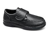 Dr Keller Tony Mens Touch Fasten Bar Comfort Wide Fit Shoes Black UK 12