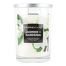 Aromascape PT41917 2-Wick Scented Jar Candle, Jasmine & Gardenia, 19-Ounce, White