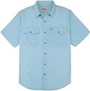 Coleman Mens UPF 40+ Ultra Lightweight Quick Dry Short Sleeve Guide Shirt Outdoor for Fishing Hiking Camping, Crystal Blue, Large