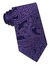 Michael Kors Men's 100% Silk Necktie Scalloped Paisley Purple Navy