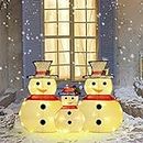 winemana Set of 3 Christmas LED Lights Snowman, Lighted Snowman Family Decorations for Indoor Outdoor Yard Garden Lawn Holiday Party