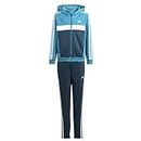 Adidas Kids Essentials TIB Tracksuit Top and Bottom Jersey Set, Top: Arctic Fusion/White/Arctic Night Bottom: Arctic Night F23/White (IJ8804), 160