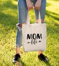 Mom Life Tote Bag Grocery Shopping Mothers Day Gift Beachbags MomLife Mama Gifts
