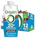 Orgain Organic Vegan Protein Shake, Creamy Chocolate - 20g Plant Based Protein, Ready to Drink, Fruits & Vegetables, Gluten Free, Kosher, No Soy or Dairy Ingredients, 11 Fl Oz (Pack of 12)