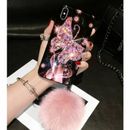 Telefono farfalla di lusso per ragazze strass con custodia Fluff Ball per iPhone 1
