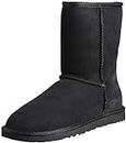 UGG Classic Short Leather, Winter, Boots Mujer, Black, 36 EU