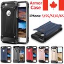 For iPhone 5 5S SE (2016) 6 6S Case - Dual Layer Shockproof Hard Armor Cover