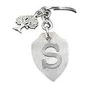 AFH English Alphabet S Letter Initial Tree of Life Charms Keychain for Men and Women