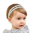 LENTQIUTT 1 Pcs Baby Double Lace Elastic Headband Fascia elastica per capelli Fascia morbida con fiocco Ragazze Accessori per capelli