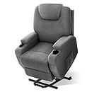 Artiss Massage Chair Grey Fabric Recliner Lounge Sofa Armchair, Home Furniture Health Personal Care, Lift Heated Electric Adjustable Backrest Footrest Rocking Nursing Feeding