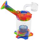 Vitakiwi Silicone Glass Rig Water Pipe  Smoking Tobacco with 14mm Glass Quartz
