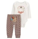 Carter's Acción de Gracias Body Pantalones Conjunto Talla 24 Meses Niños Niñas 2 Piezas Nuevo con Etiquetas