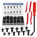 CAREWAL 240 Pcs Bumper Clips Car Clips Plastic Rivets of 16 Most Popular Sizes and 5 Fastener Removers Fasteners Push Retainer Kit Auto Push Pin Rivets Set - GM Ford Toyota Honda Chrysler