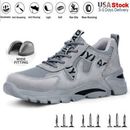 灰色 坚固的安全工作鞋钢头轻便工作靴男式运动鞋-20203