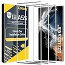 Coliary 3 Pack Galaxy S22 Ultra Screen Protector, HD Clear Tempered Glass, Fingerprint Unlock, 3D Curved, Scratch Resistant, Bubble-Free for Samsung Galaxy S22 Ultra 5G Glass Screen Protector