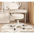 Modern pu Leather Computer Chair,Armless 360°Rolling Swivel,Low Back Adjustable Height Ergonomic Task for Make Up,Bed Room,Small Space(33x33x47(12x12x18in), White)