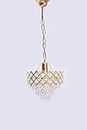 FLOSTON Glass Decorative Metal Crystal Pendant Ceiling Lamp Chandelier for Living Room jhumar 10W 160mm…
