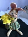 Annalee Girl Bunny Rabbit Doll With Roses 1996 Made in New Hampshire USA EUC A+
