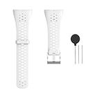 Waekethy Strap for Polar M430/M400, Adjustable Silicone Replacement Strap Compatible with Polar M400/Polar M430, White, M, Classic