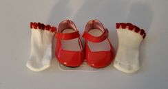 PLEASANT COMPANY American Girl BITTY BABY Doll Dress Up  Red Shoes & Socks 1995