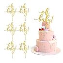 6 Pieces Birthday Cake Inserts, Oh Baby Acrylic Cake Inserts, Baby Cake Topper, Craft DIY Cake Tool Decoration, Suitable for Wedding Party Valentine's Day Cake Decoration