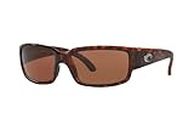 Costa Del Mar Caballito 6S9025 Rectangle Sunglasses for Men + BUNDLE with Designer iWear Eyewear Kit, 10 Tortoise / Copper 580p Polarized, 59