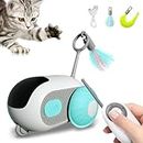 YBRAVO Interactive Cat Toy,Car Remote Control Electric Cat Toy, Cat Self-Happiness and Boredom Relief Toy, Intelligence Toy for Cats, Smart Sensing Automatic Mobile Car Toy (Blue)