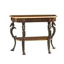 Powell Furniture Masterpiece Floral Demilune Powell Console Table, Brown and Gold 42 x 31.5 x 15.5