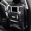 Alamor Car Back Seat Multi Pocket Phone Cup Halter Pu Leder Seat Organizer Vehicle Auto Seat Storage Bag-Schwarz