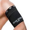 TITAN SPORT Mobile Phone Armband Universal Holder Sleeve, Running/Jogging/Gym/Sport Exercise Arm Bag For Adult Women & Men, Suitable For All Devices Up To 7 Inches, iPhoneSE/X/6/7/8/11/12(Large,Black)