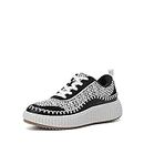 DREAM PAIRS Women Chunky Sneakers Comfortable Casual Platform Fashion Sneaker Shoes, Black/White Size 8.5 SDFN2379W