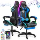 Gaming Chair Massage with Speakers bluetooth Ergonomic Office Chair w/ LED HOT