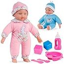 Molly Dolly Baby Doll Set - Soft Talking Doll With 2 Outfits & Accessories - Baby Dolls For Girls - Doll Suitable From 2 Years +