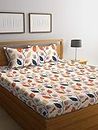 Fashion String 144 TC Microfibre Orange Double Bedsheet with 2 Pillow Covers
