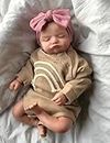 TERABITHIA 19 Inches Real Baby Size Rooted Eyelashes Sleeping Lifelike Reborn Baby Doll with Painted Hair Realistic Newborn Premie Dolls Look Real, A Moment in My Arms, Forever in My Heart