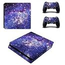 UUShop Vinyl Skin Sticker Decal Cover for Sony Playstation 4 Slim PS4 Console Blue Starry Sky