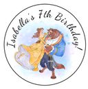 12 Personalized Beauty and the Beast Birthday Party Stickers Favors Labels 2.5"
