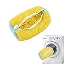 Shoe Washing Machine Bag,Shoes Laundry Bag,Portable Reusable Zipper Shoe Cleaning Bag for Washer and Dryer Sneakers, Trainers, Slippers (Yellow)