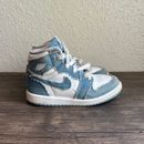 Zapatos de mezclilla Nike Air Jordan 1 altos OG azul blanco talla 9C CU0450-104