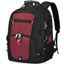Laptop Backpack 17 Inch Waterproof Extra Large TSA Travel Backpack Anti Theft College School Business Mens Backpacks with USB Charging Port 17.3 Gaming Computer Backpack for Women Men Red 45L