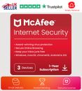 McAfee Internet Security Antivirus 2024 3 dispositivos 1 año 5 minutos entrega de correo electrónico
