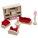11 PCS Mini House Funiture for Lounge Room Furniture Wood Miniature Child Doll