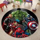 Alfombra Capitán América, decoración de habitación para niños, alfombra redonda de superhéroes, alfombra circular