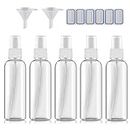 DreiWasser Lot de 5 flacons vaporisateurs de 100 ml vides en plastique transparent pour parfum, huiles essentielles et cosmétiques