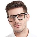 MARE AZZURO Oversized Square Reading Glasses Men Large Readers Big Face 1.0 1.25 1.5 1.75 2.0 2.25 2.5 2.75 3.0 3.5 4.0 5.0 6.0 (Black, 1.50)