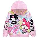 DYWPYCLQ Kids Girls' Hoodie Fashion Sweater Sweatshirt Cartoon Zip Jacket Spring and Autumn Funny Clothes 4-10Years (CA/US, Age, 11 Years, 12 Years, Style 1)